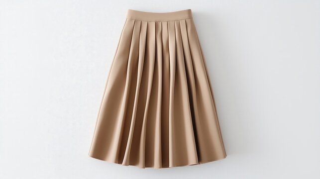 Beige Pleated Maxi Skirt Fashion Flatlay - Minimalist Fashion Photo.
