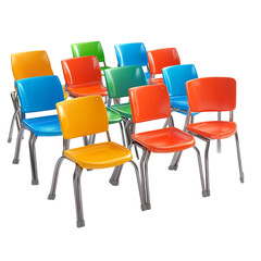 Colorful Chairs Ready for Class Fun Learning Education