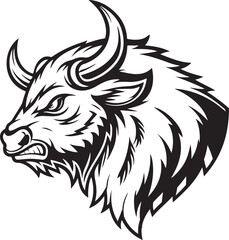 Obraz premium black and white bull