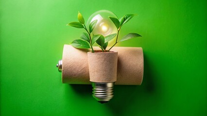 Eco-Friendly Lighting: Upcycled Toilet Paper Roll Lightbulb with Greenery