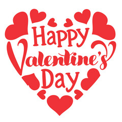 Happy Valentines day vector  text Lettering heart shape