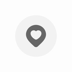 lovely location icon vector sign