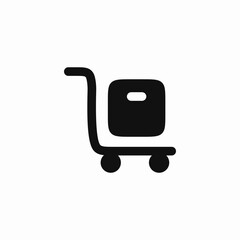 luggage cart travel icon vector sign