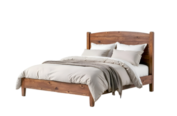 hite country style bed on a transparent background