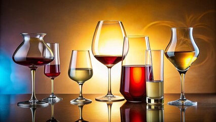 Elegant Glassware Collection: Measuring Cups, Wine Glasses & More - Perfect for Lifestyle & Food Photography