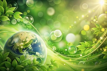 Elegant Green Earth Day Patterns: Bokeh Background for Eco-Friendly Layouts
