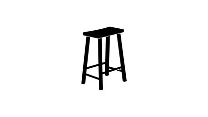 Classic Saddle-Seat, black isolated silhouette