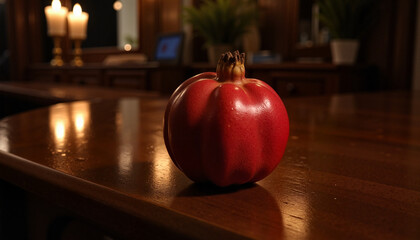 Elegant pomegranate fruit on Haft-Seen table, Nowruz celebration
