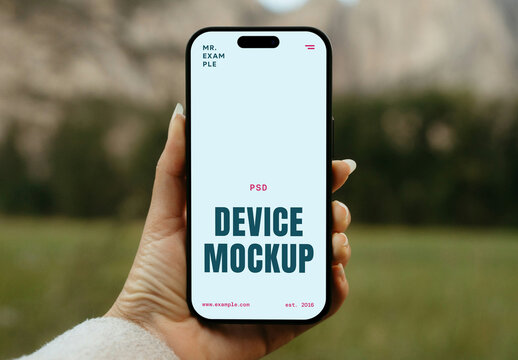 Hand Holding Mobile Mockup