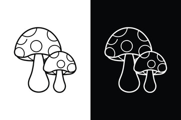 Mushrooms icon vector on White Background ,Vector Art Illustration on white background.