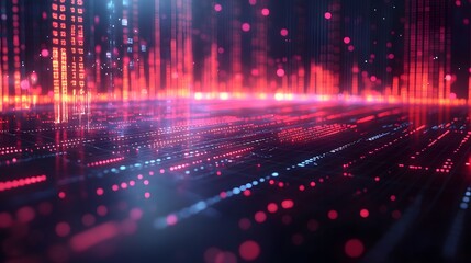Performance evaluation scene with a blurred stock chart and isometric vector graphics for modern analytics