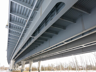 modern car bridge taken from below