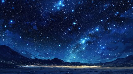 Cosmic Starry Night Over Desert