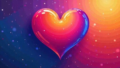 Fototapeta premium Vibrant abstract heart, colorful gradient swirls, heart shape, bright, art