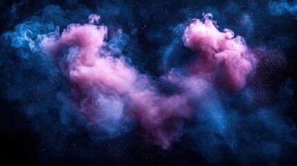 Fototapeta premium Color powder splash rainbow background paint holi smoke colour . Powder color splash explosion dust ink burst splatter white texture isolated black spray party blue wallpaper cloud pink stain