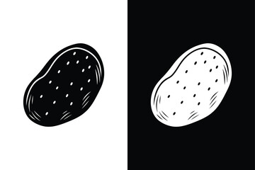 Potato icon vector on White Background ,Vector Art Illustration on white background.