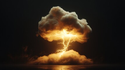 Obraz premium Cloud with Lightning Bolt
