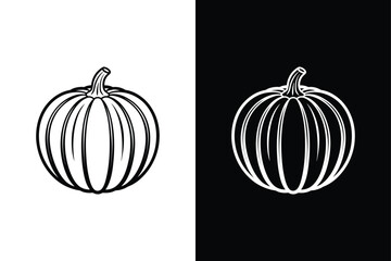 Pumpkin icon vector on White Background ,Vector Art Illustration on white background.