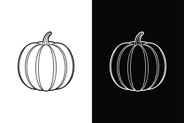 Pumpkin icon vector on White Background ,Vector Art Illustration on white background.