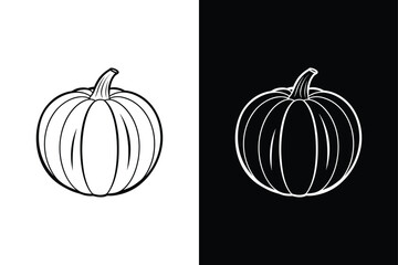 Pumpkin icon vector on White Background ,Vector Art Illustration on white background.