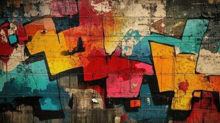 Fototapeta premium A colorful graffiti wall with the letters 