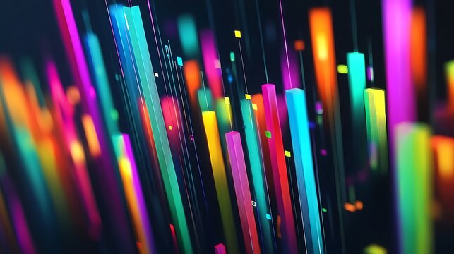 A colorful economic growth visualization against a dark background