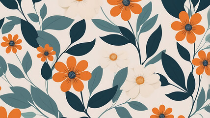 Smooth flowers seamless pattern background inspiration from vintage to contemporary styles design.