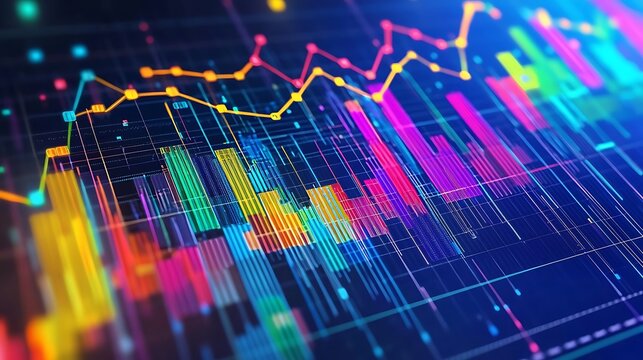 A colorful economic growth chart highlighting market dynamics