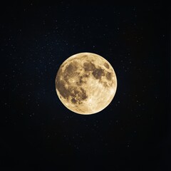Obraz premium Radiant waves emanating from the full moon, celestial beams blending seamlessly with shimmering stars