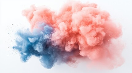 Fototapeta premium Color powder splash rainbow background paint holi smoke colour . Powder color splash explosion dust ink burst splatter white texture isolated black spray party blue wallpaper cloud pink stain