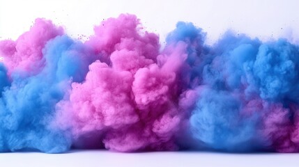 Fototapeta premium Color powder splash rainbow background paint holi smoke colour . Powder color splash explosion dust ink burst splatter white texture isolated black spray party blue wallpaper cloud pink stain