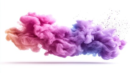 Fototapeta premium Color powder splash rainbow background paint holi smoke colour . Powder color splash explosion dust ink burst splatter white texture isolated black spray party blue wallpaper cloud pink stain
