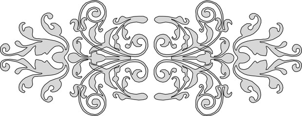 vector sketch, silhouette illustration, European traditional ethnic, vintage, classic floral ornament decoration design.eps