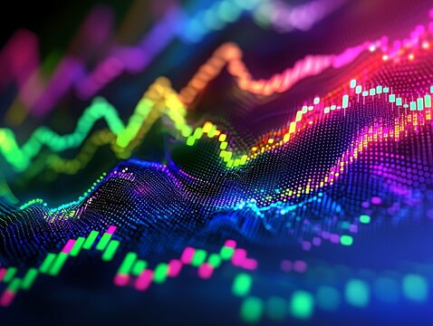 A colorful representation of stock performance trends vividly