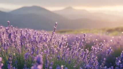 Fototapeta premium lavender field in the morning