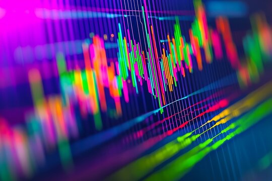 A colorful visualization of stock price trends over time