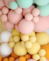 colorful balloon decoration on the wall. 