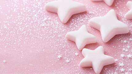 Obraz premium heart shaped cookies on pink background