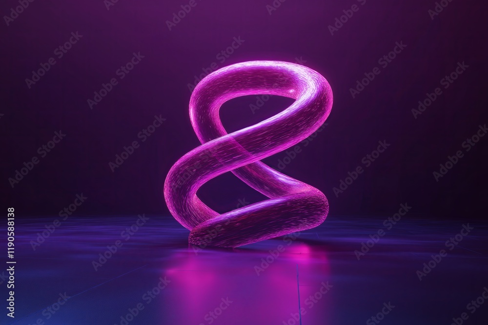 Aufkleber a twisting and glowing 3d spiral in a vibrant color gradient.
