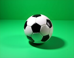 Fototapeta premium Classic Black and White Soccer Ball on Green Background