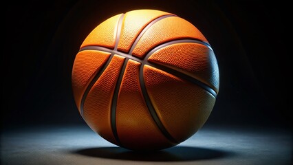 Fototapeta premium Freshly Painted Orange Basketball on White Background - Night Studio Shot