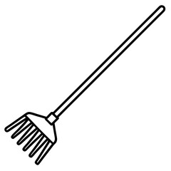 Elegant Gardening Rake Vector Design