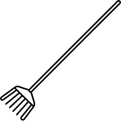 Elegant Gardening Rake Vector Design