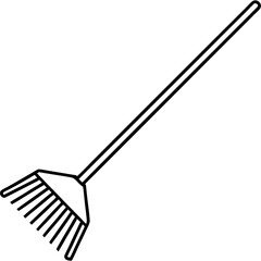 Elegant Gardening Rake Vector Design