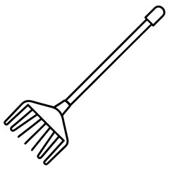 Elegant Gardening Rake Vector Design