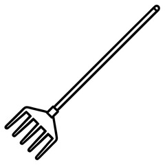 Elegant Gardening Rake Vector Design