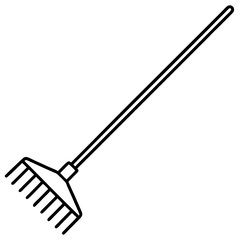 Elegant Gardening Rake Vector Design