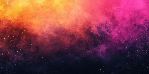 Fototapeta premium Bright pink and yellow grainy pattern layered on black, offering a dynamic and bold background for modern design style book illustration