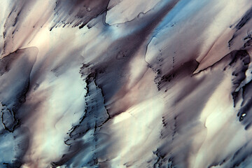 art background of purple-blue ink smudges