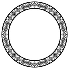 Vintage frame border ornament vector. Ethnic seamless round pattern. Mandala Floral Baroque. Classic antique ornate element. Decorative border for frame, textile, fabric, rug, tattoo, ceramic.